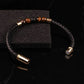 MAgnetic clasp. Woven black leather design. Perfect every day mens bracelet.