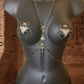 Cleopatra collection- Scarab beetle body harness chain, Cleopatra inspired body jewelry