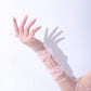 Light pink tulle gloves, Pink opera style tulle gloves, Above the elbow gloves