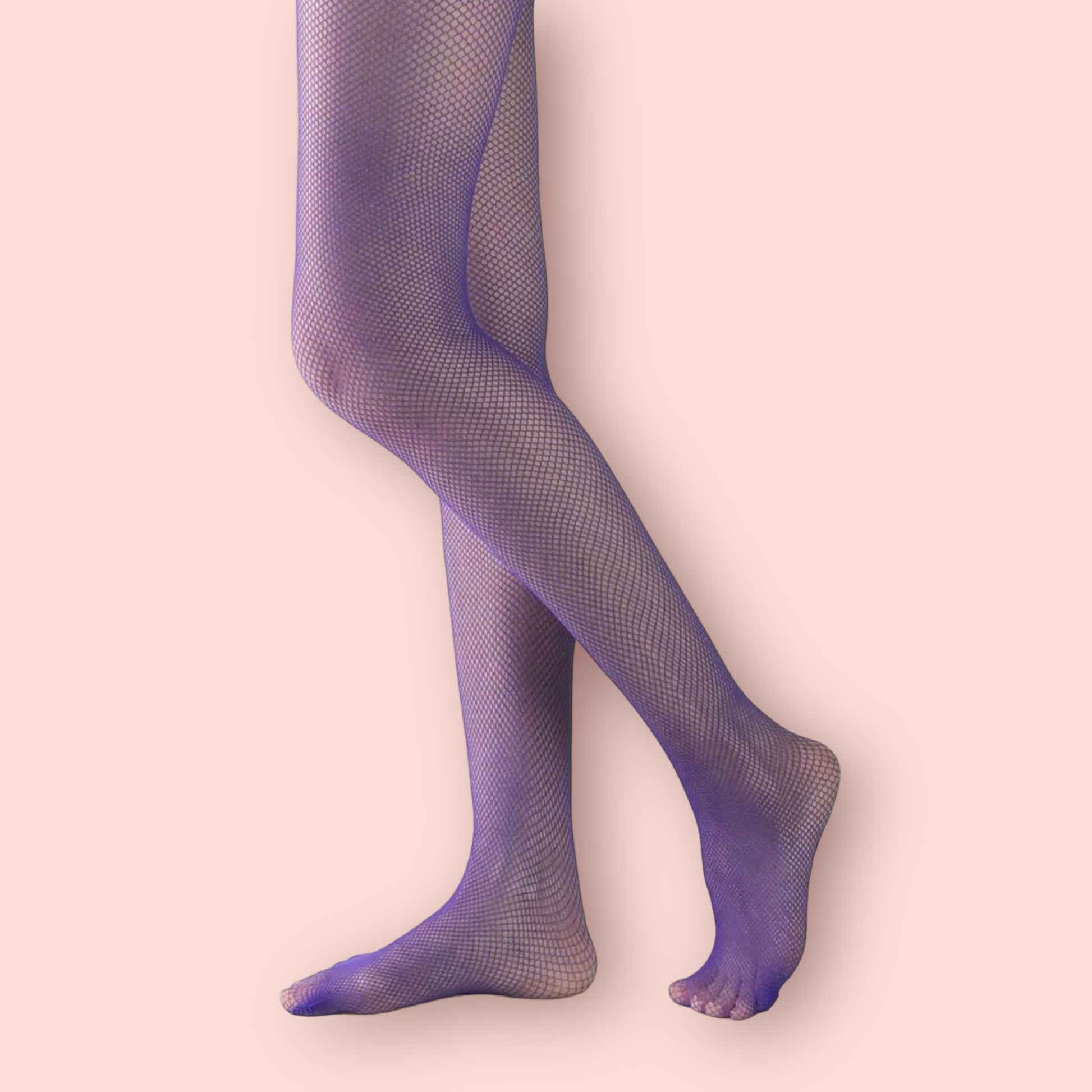 purple waist high fishnet tights