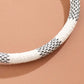 Mens leather bracelet with magnetic clasp- White and Black mens bracelet