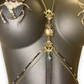 Cleopatra collection- Scarab beetle body harness chain, Cleopatra inspired body jewelry