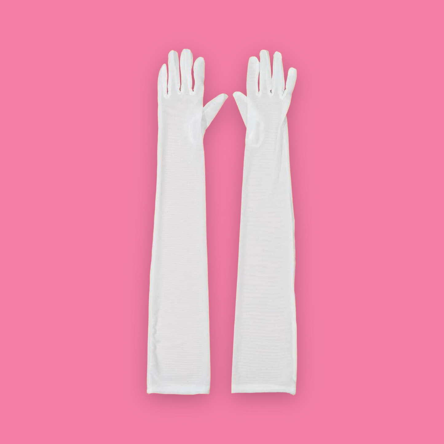 Long white mesh gloves