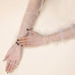 Diamond pattern white mesh sleeves, uv protection sleeves