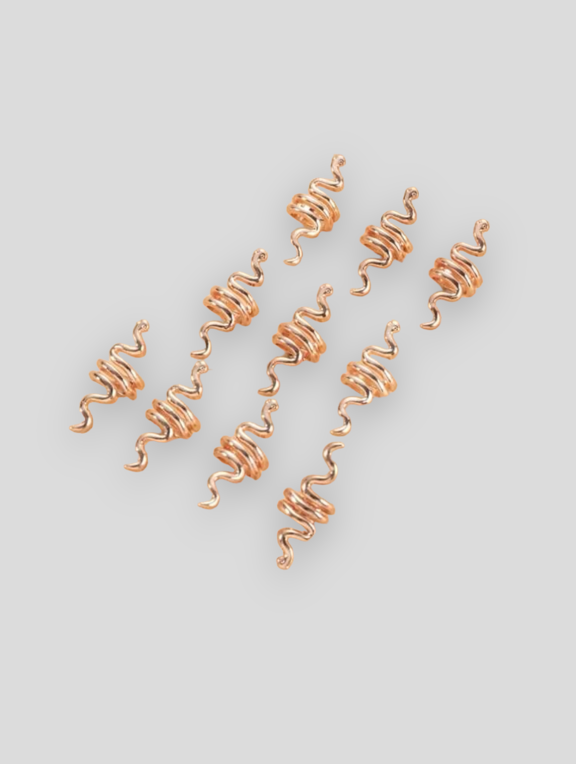 Snake design hair adornment beads, Medusa inspired hair accessories, Rose gold hair accessory beads