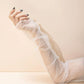 Diamond pattern white mesh sleeves, uv protection sleeves