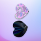Black heart shaped nipple pasties, Black holographic heart pasties with printed design inside, Valentines day pasties