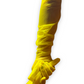 Yellow mesh opera gloves, Above the elbow sheer gloves, Summer dress accessories