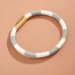 Mens leather bracelet with magnetic clasp- White and Black mens bracelet